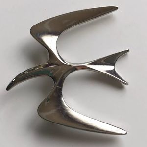 Vintage MCM Modernist Abstract Bird in flight pin